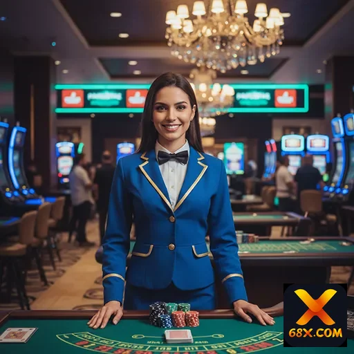 Ilustração de Explore o aplicativo cassino da 68x para experiências móveis