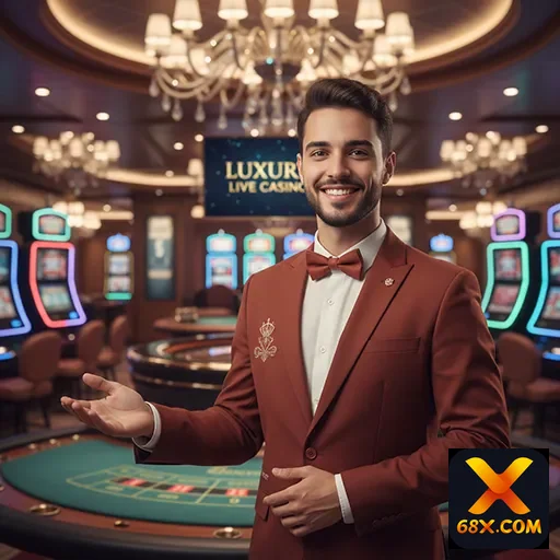 Jogador desfrutando de jogos ao vivo em cassino VIP